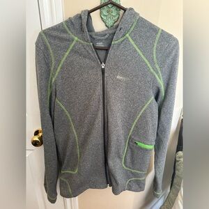 Reebok Gray Hoodie with Black Zipper Trim